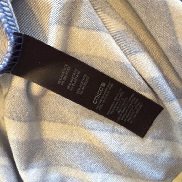 Chicos Size 0 Travelers Maxi Dress Blue White Striped Sleeveless Womens 4 Small - Picture 4 of 12